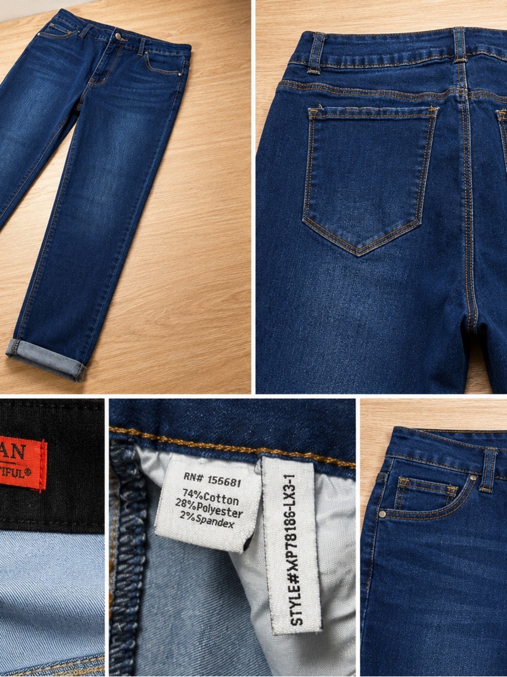 Comfort Stretch Women's Skinny Jeans — Deep Indigo Blue